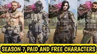 COD MOBILE SEASON 7 FREE AND PAID CHARACTERS | SEASON 7 FREE AND PAID CHARACTERS CODM | CODM S7