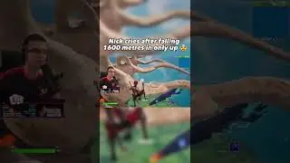 Nick cries after falling 1600m in Fortnite only up 😢