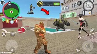 Rope Hero Mafia City Wars - (Stone Giant Fight Yin Emperor's Daughter) Mutant Man with BD100 Machine