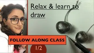 HOW TO DRAW a cherry with pencil ( PART 1/2)