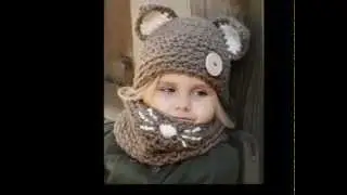 Шапка для девочки синяя