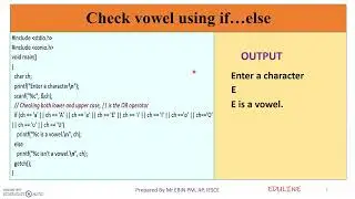 PROGRAM 7 - CHECK VOWEL