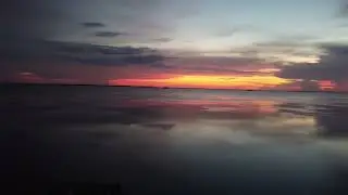 Crystal Beach flyover with lightning and sunset