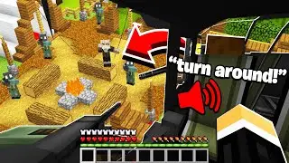 accidentally flying over a HUGE Minecraft Bandits BASE.. (Minecraft War #20)