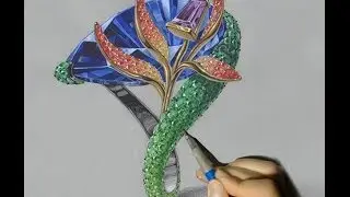 How I drew a ring : The Bird of Paradise Ring