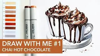 Draw Hot Chocolate with Copic Markers
