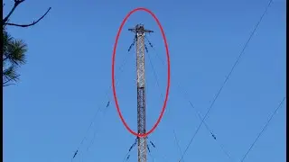 Конструкция западной радиомачты, 2 верхние секции с шапкой мачты...