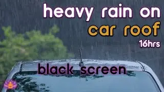 [Black Screen] Heavy Rain on Car Roof No Thunder | Rain Ambience | Rain Sounds for Sleeping