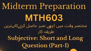 Mth603 Midterm Part-1most important Short & Long question 2024|%100 Mth603 Mid-term Part-1