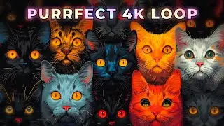 MEOW! | Psychedelic Cats (4K AI Generated Art)