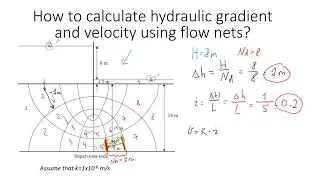 How to Obtain Hydraulic Gradient and Velocity of Water flow using FLOW Nets | Step-by-Step Procedure