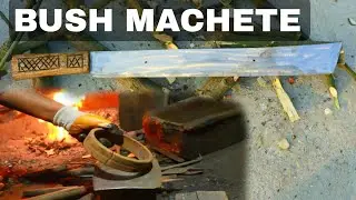 Knife Making -  Forging Super Sharp  Bush Machete Knife From Rusted Bearing