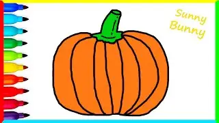 Drawing and coloring Pumpkin - Drawings for kids | Sunny and Bunny Draws