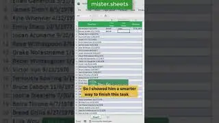 Flash Fill Birthdays in Excel 🥳#shorts #excel #exceltutorial  #exceltips