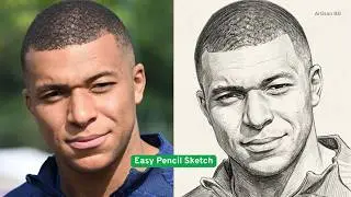 ⚽ How to Draw Kylian Mbappé Step by Step | Easy Pencil Sketch Tutorial 🖌️
