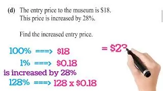 percentage increase by 28 percents | IGCSE Cambridge past paper question