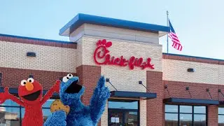 Elmo And Cookie Monster Order Chick-Fil-A (You Wont Believe Who Took Our Order!)