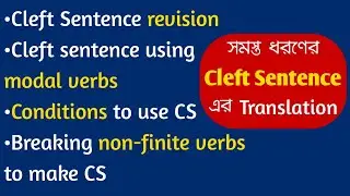 Cleft Sentence Revision | Translation of Cleft Sentences