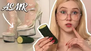 ASMR high heels VS cucumber 👠 ASMR shoes walking