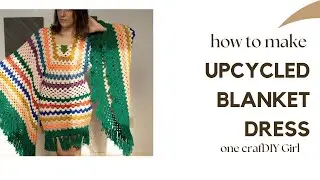 How to make a retro crochet dress from a thrifted blanket /afghan