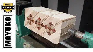 CHECKERED VASE INSIDE, woodturning