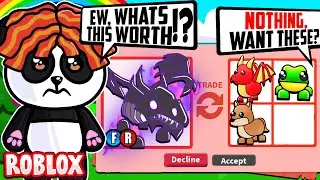 Pretending to be a NOOB In Adopt Me with a LEGENDARY! SO MANY SCAMMERS! (Roblox)