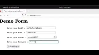 Node js  form validation