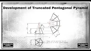 Development of truncated pentagonal pyramid | Development of Surface | Engineering Drawing