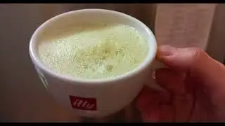 Making Hot Malcha  Latte