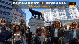 🇹🇩 Romania ☀️Walking in the streets of Bucharest  - September - 2024 - 4K