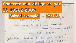 concrete mix design as per IS 10262 :2009 || Example M40 || Part 2  || @civilogy ||  #mixdesign