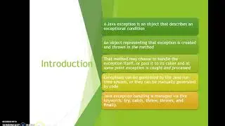 Introduction to Exception Handling