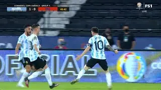 Messi Free Kick Goal Against Chile In Copa America 2021 On 14th June 2021.