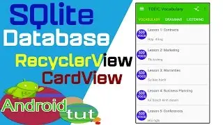 Android SQlite Database using RecyclerView to load database android|android tut