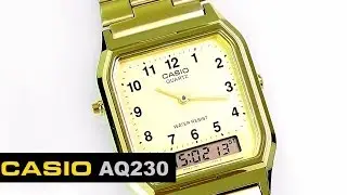 Reloj Casio Retro AQ230 Dorado - CompraFacil.mx
