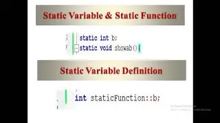 P:1|Static Variables and Static Function in c++ with examples in code block in OOP|static variable