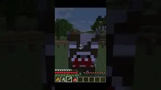 Scary Herobrine Cow in Minecraft 