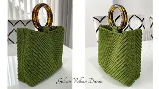 ÇOOOK FARKLI 🤩 MUTLAKA DENEMELİSİNİZ 💚 POLYESTER MAKROME İP İLE ÖRGÜ ÇANTA YAPIMI