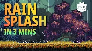 How to create 2D Rain Splash in Godot 4 using the GPUParticles2D node