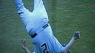 Tommy Lasorda Knocked On Ass By Vladimir Guerrero's Bat Coaching Third Base!