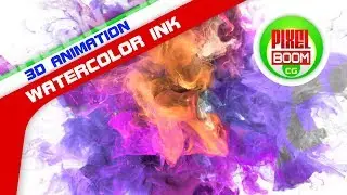 Transitions Watercolor Ink Motion Green Screen Colorful Alpha Matte - PixelBoomCG