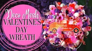 Valentines Day Wreath DIY Tutorial with Deco Mesh