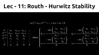 Routh - Hurwitz Stability Criteria | Control Systems | TDG | Lec 11