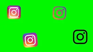 Instagram Logo Icon Green Screen  Animation