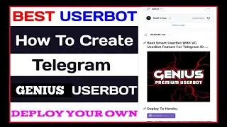 How To Deploy Genius Userbot Bot || Make Your Own Userbot | Genius Premium Userbot Deploy Tutorial |