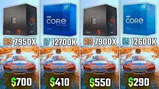RYZEN 7950X против i7 12700K против RYZEN 7900X против i5 12600K   ТЕСТ в 6 играх