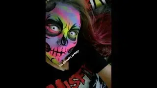 Maquillage de crane neon!