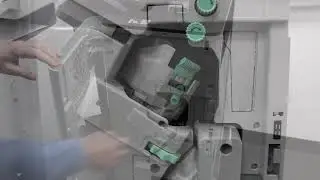 How to replenish your empty staple cartridge on a Samsung X7400, X7500, X7600 photocopier finisher.