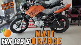 yamaha ybrg 125 2023 Review | MATT ORANGE🍊 | 2023 MODEL | Yamaha Launch New Color 🍊| Qaseem Munna