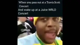 When you pass out at a Travis Scott concert meme
